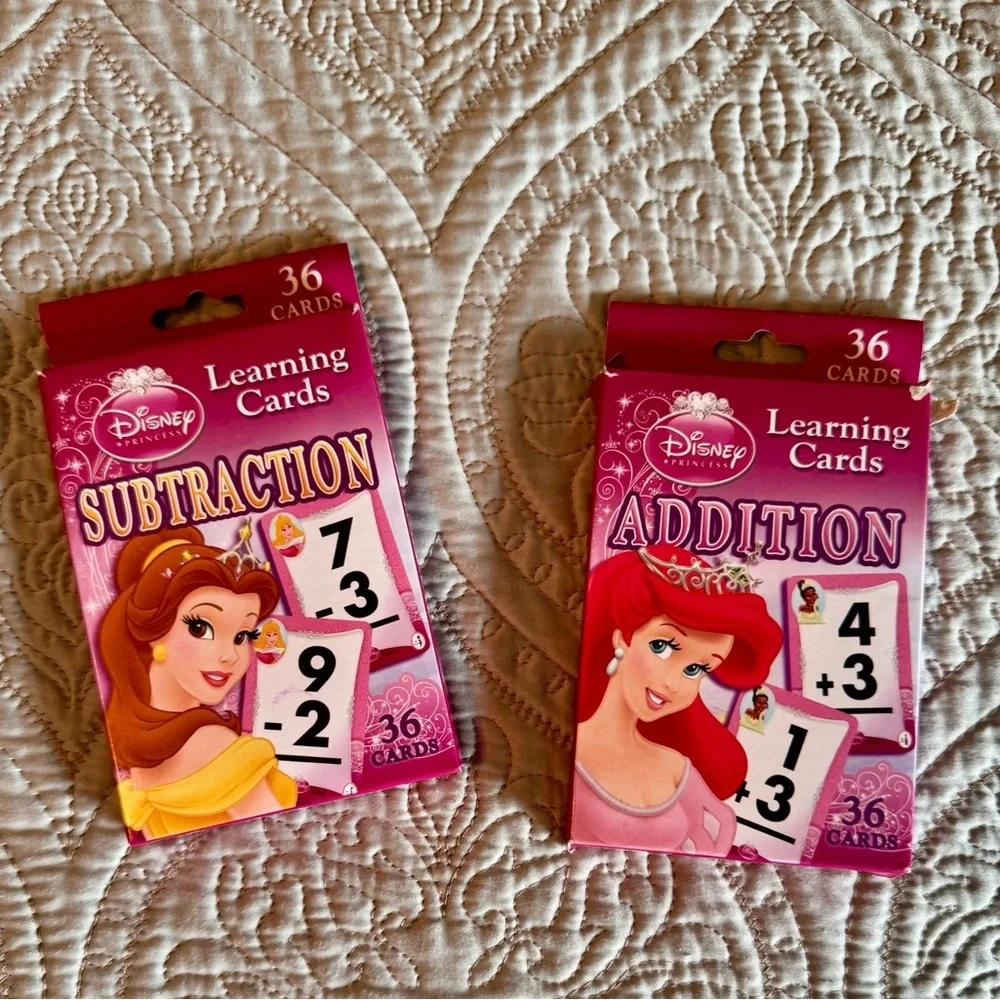 NIB Disney Princess Pink Flash Learning Cards Set Addition & Subtraction